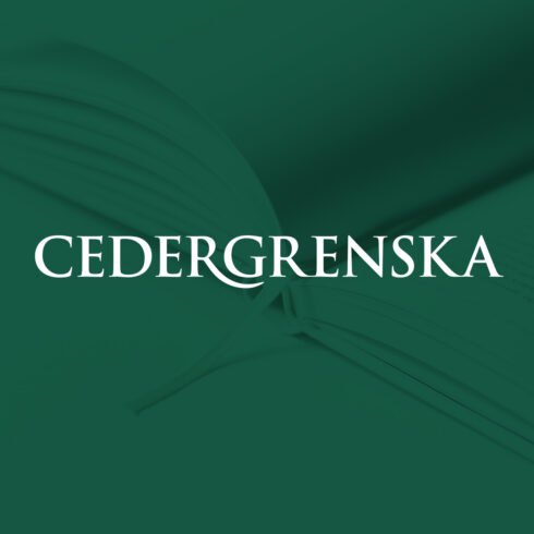 Grön bild med texten "Cedergrenska"